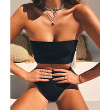 Load image into Gallery viewer, High Leg Bandeau bikini set