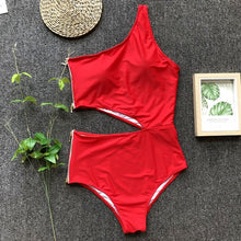 Load image into Gallery viewer, New One piece swimwear women Monokini Maio Praia Biquini Swimsuit Traje de bano mujer Banador Trikini Maillot de bain Badpak