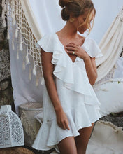 Load image into Gallery viewer, Sexy White Ruffle Beach Dress
